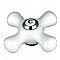 Porcelain "Cold" Cross Handle for Kingston Brass Faucets - Polished Chrome