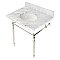 Kingston Brass Edwardian 30" Console Sink with Brass Legs (8-Inch - 3 Hole) - Marble White/Polished Nickel