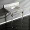 Fauceture Templeton 30" Wide Carrara Marble Bathroom Console Vanity with Acrylic Legs - Polished Nickel