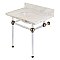 Fauceture Templeton 30" Wide Carrara Marble Bathroom Console Vanity with Acrylic Legs - Brushed Nickel