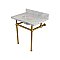 Fauceture Templeton 30" Wide Carrara Marble Bathroom Console Vanity with Satin Brass Legs