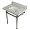 Kingston Brass 30" Wide Carrara Marble Vanity with Sink and Polished Chrome Legs