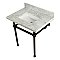 Kingston Brass 30" Wide Carrara Marble Vanity with Sink and Oil Rubbed Bronze Legs