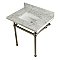 Kingston Brass 30" Wide Carrara Marble Vanity with Sink and Polished Nickel Legs