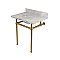 Kingston Brass Templeton 30" x 22" Carrara Marble Vanity Top with Brass Console Legs - Carrara Marble/Brushed Brass