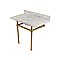 Kingston Brass Templeton 36" x 22" Carrara Marble Vanity Top with Brass Console Legs - Carrara Marble/Brushed Brass