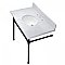 Kingston Brass Dreyfuss 36" Carrara Marble Vanity Top with Stainless Steel Legs - Matte Black
