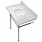 Kingston Brass Dreyfuss 36" Carrara Marble Vanity Top with Stainless Steel Legs - Polished Nickel
