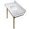 Kingston Brass Dreyfuss 36" Carrara Marble Vanity Top with Stainless Steel Legs - Marble White/Brushed Brass