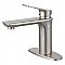 Fauceture LS4208CXL Frankfurt Single-Handle Bathroom Faucet with Deck Plate and Drain, Brushed Nickel