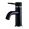 Monoblock Single Handle Lavatory Faucet, Matte Black/Polished Chrome