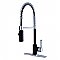 Gourmetier LS8777DPL Paris Single-Handle Pre-Rinse Kitchen Faucet, Matte Black/Polished Chrome