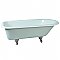 66-Inch Cast Iron Roll Top Clawfoot Tub (No Faucet Drillings), White/Brushed Nickel