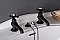 Solid Brass Basin Cross Handle Sink Faucet Set - Separate Hot and Cold Taps - Oil Rubbed Bronze