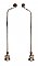 Solid Brass Leg Tub Offset Water Supply Lines For Bathtub - With Shut-Off Valves - Polished Nickel