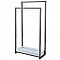 Kingston Brass Pedestal 2-Tier Steel Construction Towel Rack with Wooden Case - Brushed Nickel