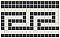Ionic Greek Key Border in White/Black - 3/4" Square Tiles - Sold Per Sheet