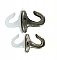 Pair of Antique Wall Mounted Polished Nickel Shaving Strop Hooks - Round Backplate