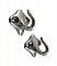 Pair of Antique Wall Mounted Polished Nickel Shaving Strop Hooks - Diamond Backplate