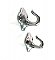 Pair of Antique Wall Mounted Polished Chrome Shaving Strop Hooks - Diamond Backplate