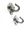 Pair of Antique Wall Mounted Polished Chrome Shaving Strop Hooks - Diamond Backplate