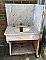 Antique Circa 1900 Marble Corner Bathroom Sink with Porcelain Bowl