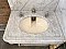 Antique Circa 1900 Marble Corner Bathroom Sink with Porcelain Bowl