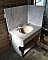 Antique Circa 1900 Marble Corner Bathroom Sink with Porcelain Bowl