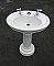 Antique Trenton Potteries vitreous china pedestal sink with fluted base
