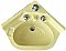 Antique Crane Vivian Citrus Yellow Vitreous China Corner Sink - Circa 1954