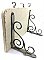 Antique Wooden Painted Shelf with Nickel Scroll Brackets and Hooks - Circa 1890