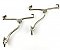 Antique "Art Brass Co NY" Nickel Shelf Bracket Pair