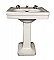Antique Vitreous China Pedestal Sink with Chrome Hardware