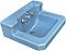Antique Vitreous China Standard "Companion" Wall Hung Lavatory Sink in Claire de Lune Blue - Circa 1949