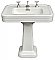 Antique Crane "Corwith" Vitreous China Pedestal Sink - Circa 1920