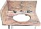 Antique Pink Marble Corner Bathroom Sink  - Circa 1900
