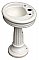 Antique Cast Iron Oval Top Pedestal Sink With Fluted Pedestal - Circa 1920
