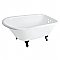 48-Inch Cast Iron Roll Top Clawfoot Tub with 3-3/8 Inch Wall Drillings, White/Matte Black