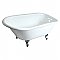 48-Inch Cast Iron Roll Top Clawfoot Tub with 3-3/8 Inch Wall Drillings, White/Polished Chrome