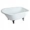 48-Inch Cast Iron Roll Top Clawfoot Tub with 3-3/8 Inch Wall Drillings, White/Oil Rubbed Bronze