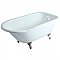 60-Inch Cast Iron Roll Top Clawfoot Tub with 3-3/8 Inch Wall Drillings, White/Brushed Nickel