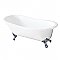 57-Inch Cast Iron Slipper Clawfoot Tub with 7-Inch Faucet Drillings, White/Polished Chrome