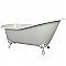 61-Inch Cast Iron Single Slipper Clawfoot Tub with 7-Inch Faucet Drillings, White