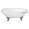 72-Inch Cast Iron Double Ended Clawfoot Tub with 7-Inch Faucet Drillings, White/Polished Chrome