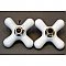 Antique Set of Porcelain Cross Handles with Buttons