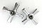 Antique Chrome Cross Faucet Handle Pair - Hot & Cold - Screw In Mount