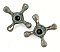 Antique Porcelain and Nickel Plated Faucet Handle Pair - Hot & Cold