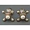 Pair of Antique Nickel Cross Handles
