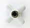 Antique "Hot" Faucet Porcelain Cross Handle - 5/8" Square