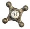 Antique Crane Nickel and Porcelain Hot Cross Faucet Handle